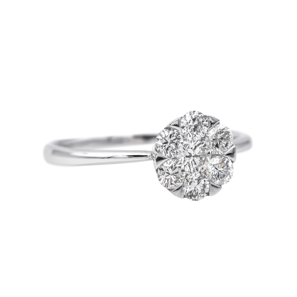 Bague Solitaire en or blanc et diamants - Castafiore