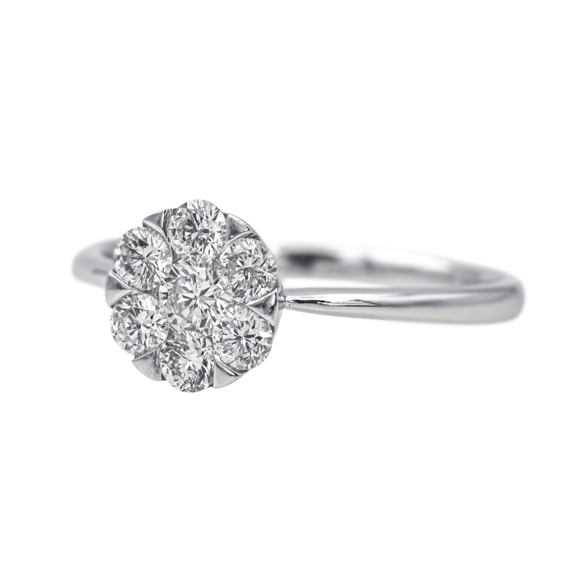 Bague Solitaire en or blanc et diamants - Castafiore