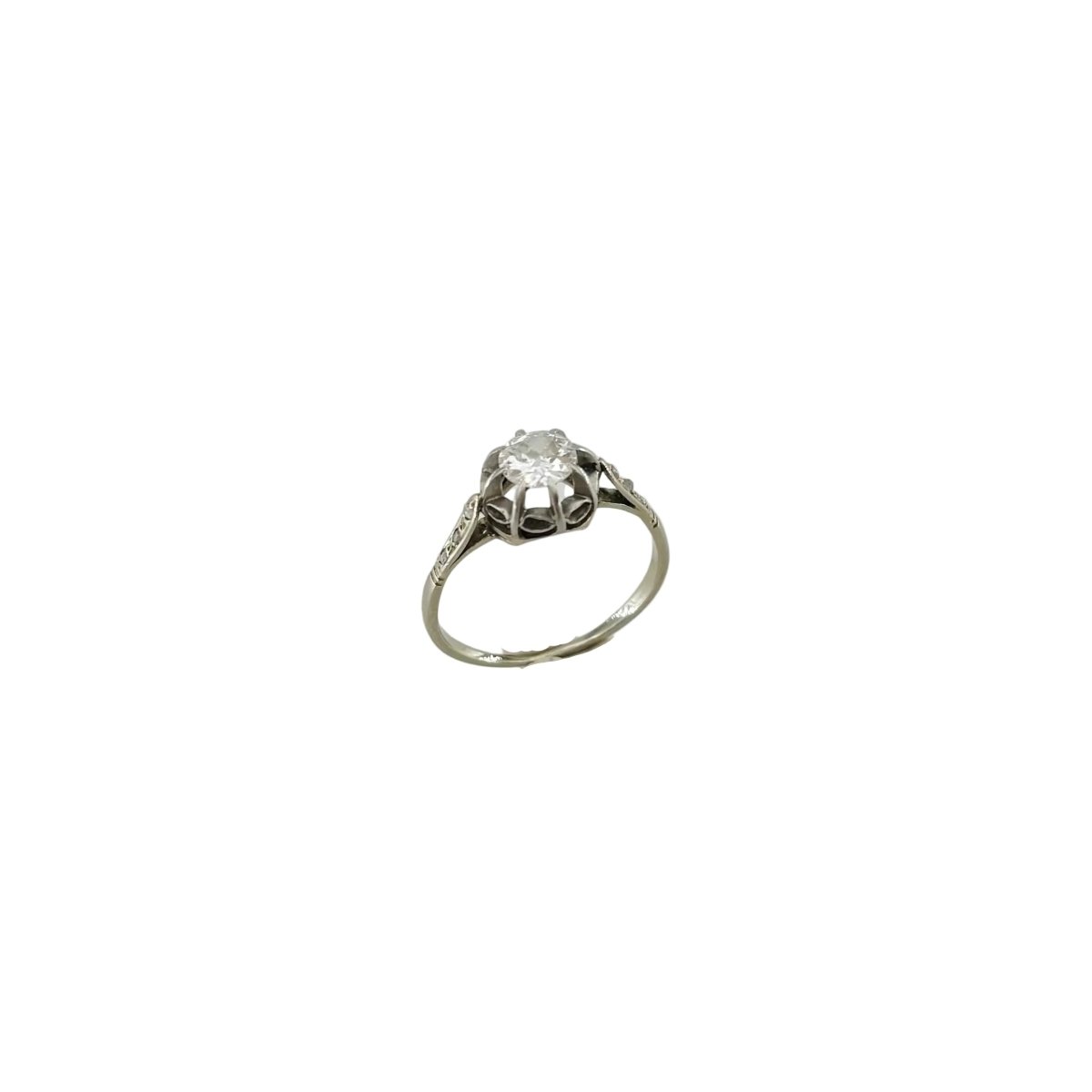 Bague Solitaire en or blanc et diamants - Castafiore