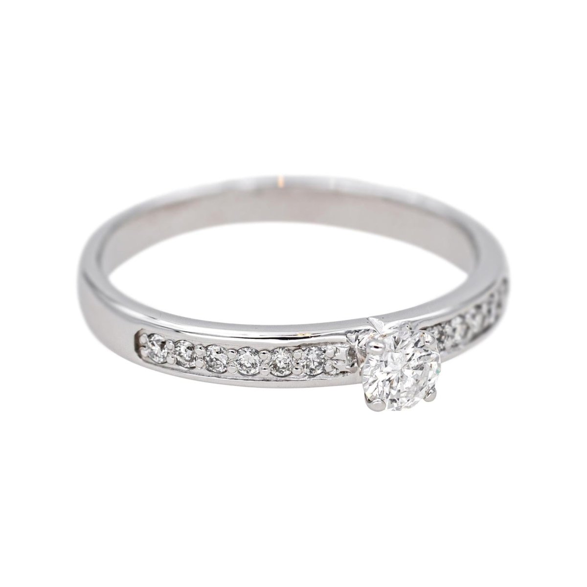 Bague Solitaire en or blanc et diamants - Castafiore