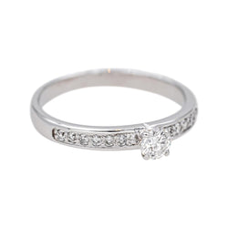 Bague Solitaire en or blanc et diamants - Castafiore