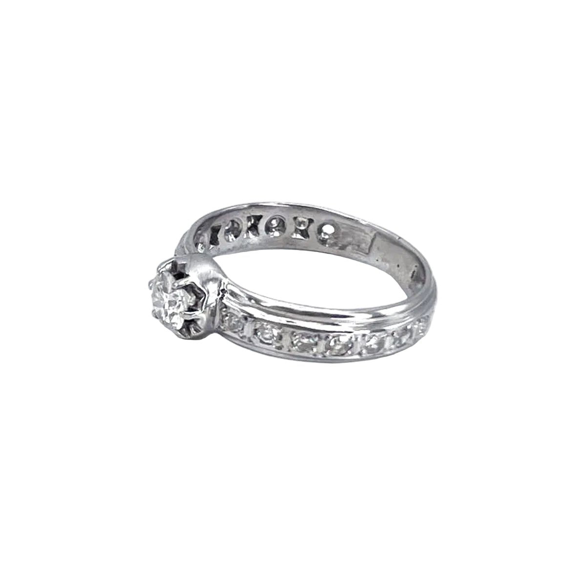 Bague Solitaire en or blanc et diamants - Castafiore