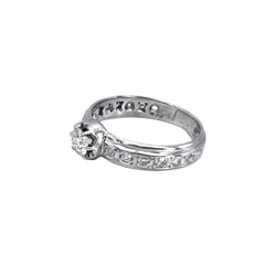 Bague Solitaire en or blanc et diamants - Castafiore