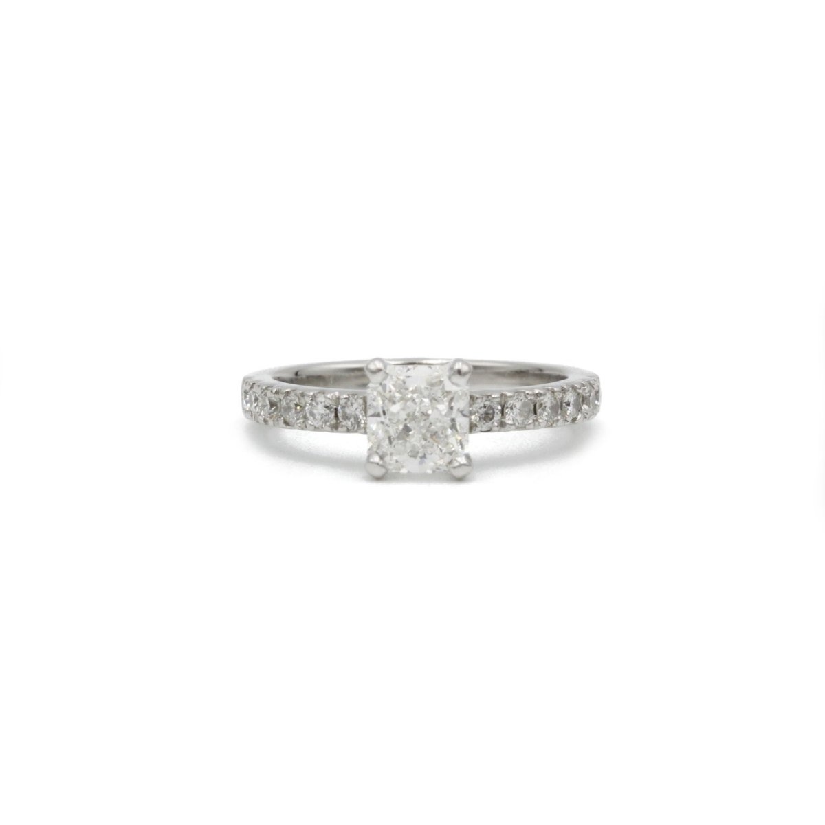 Bague Solitaire en or blanc et diamants - Castafiore