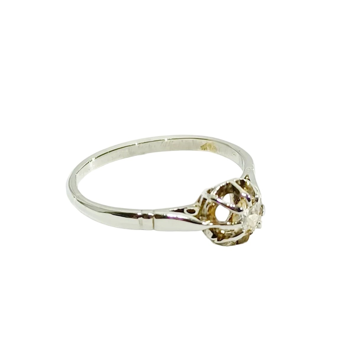 Bague Solitaire en or blanc et diamants - Castafiore