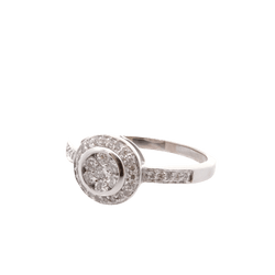 Bague Solitaire en or blanc et diamants - Castafiore