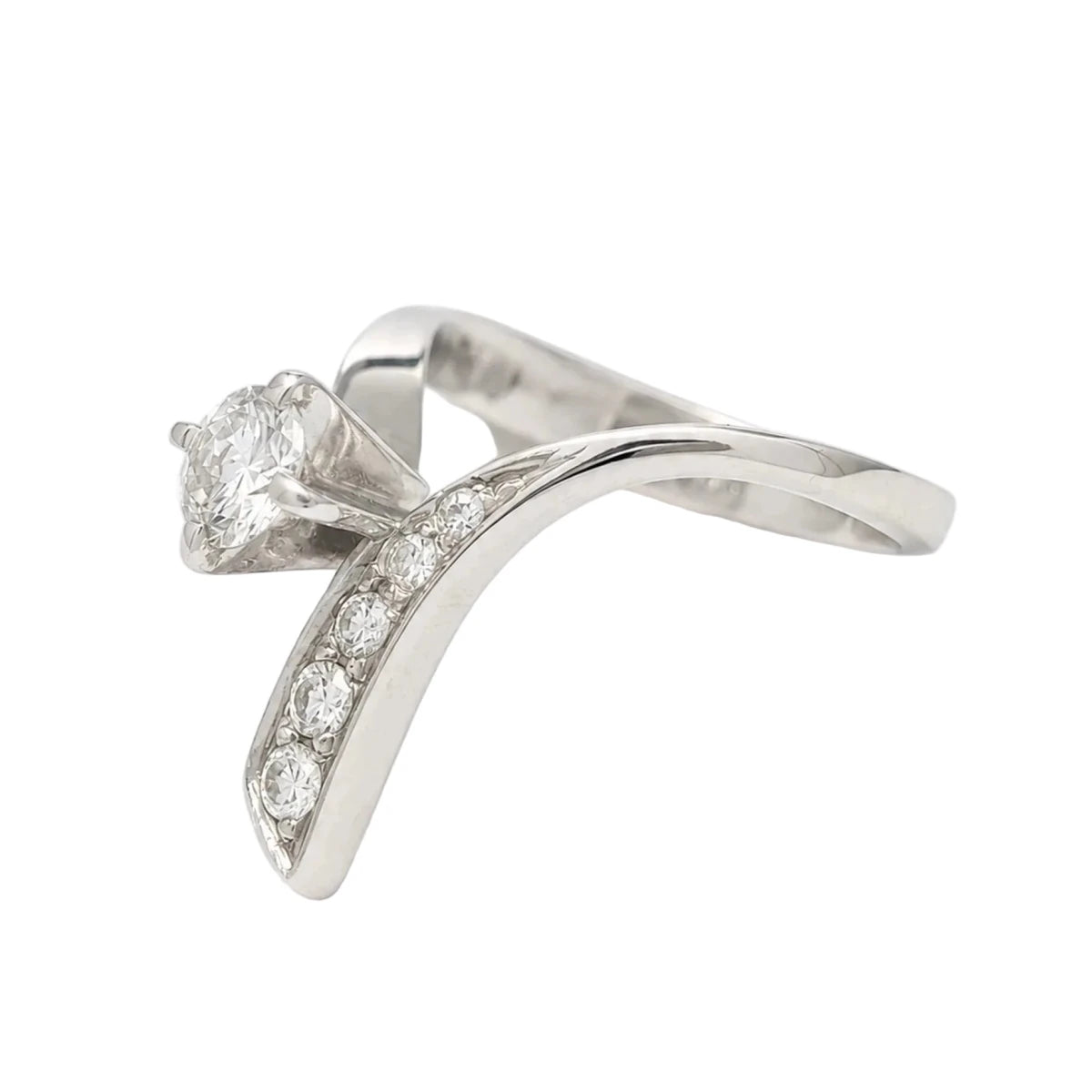 Bague Solitaire en or blanc et diamants - Castafiore