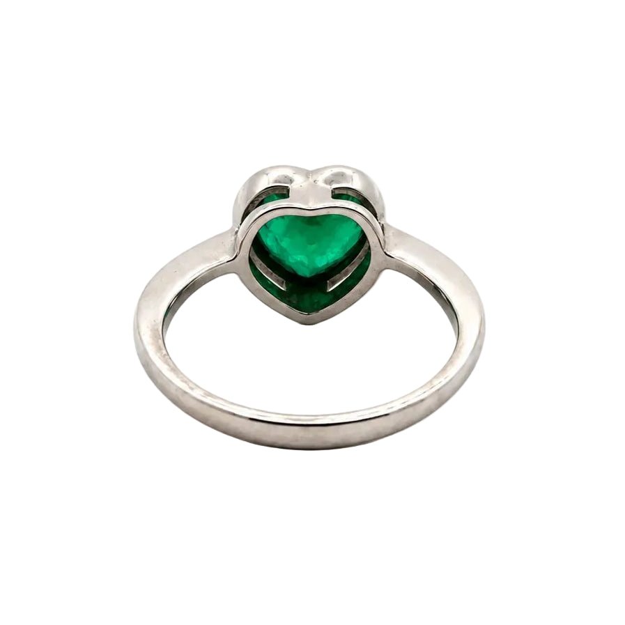 Bague Solitaire en or blanc et émeraude - Castafiore