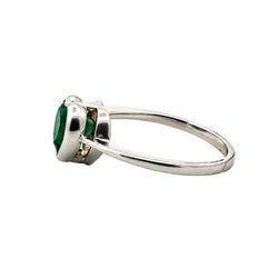 Bague Solitaire en or blanc et émeraude - Castafiore