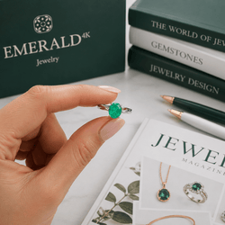 Bague Solitaire en or blanc et émeraude - Castafiore