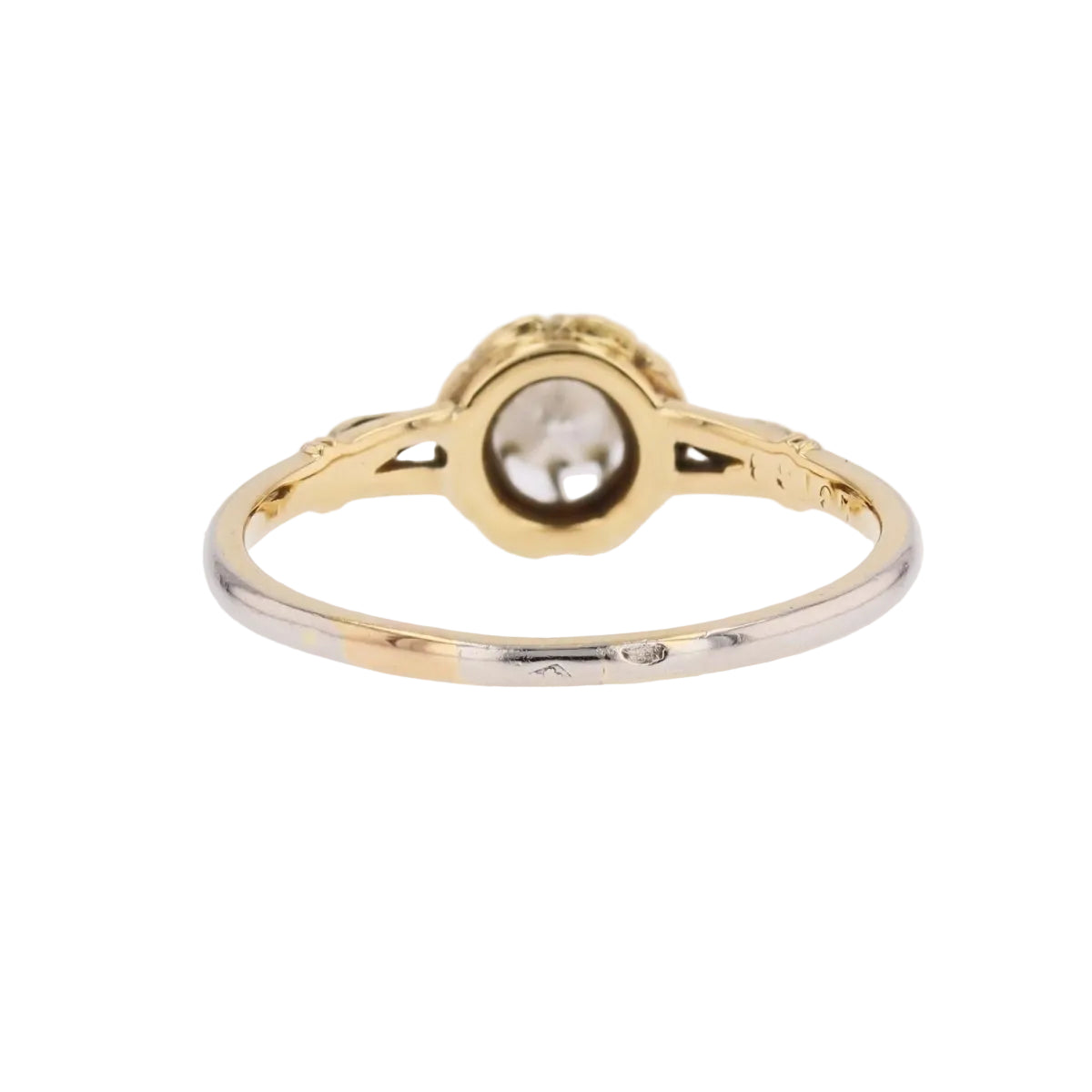 Bague Solitaire en or blanc et or jaune avec diamant - Castafiore