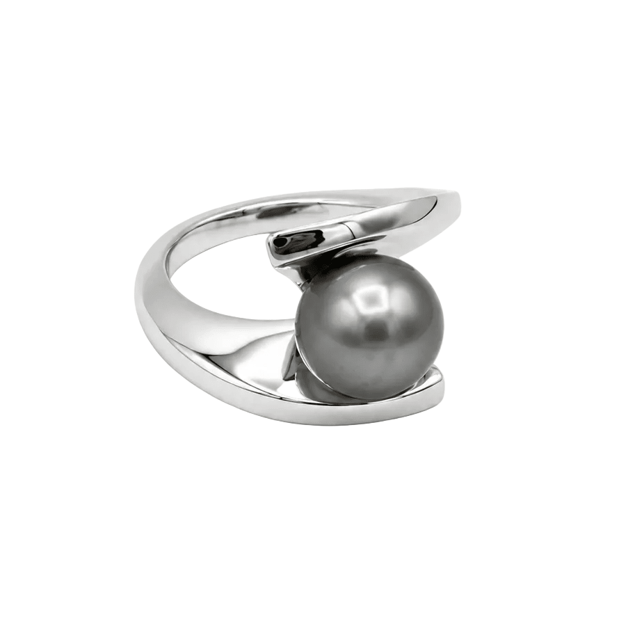 Bague Solitaire en or blanc et perle - Castafiore