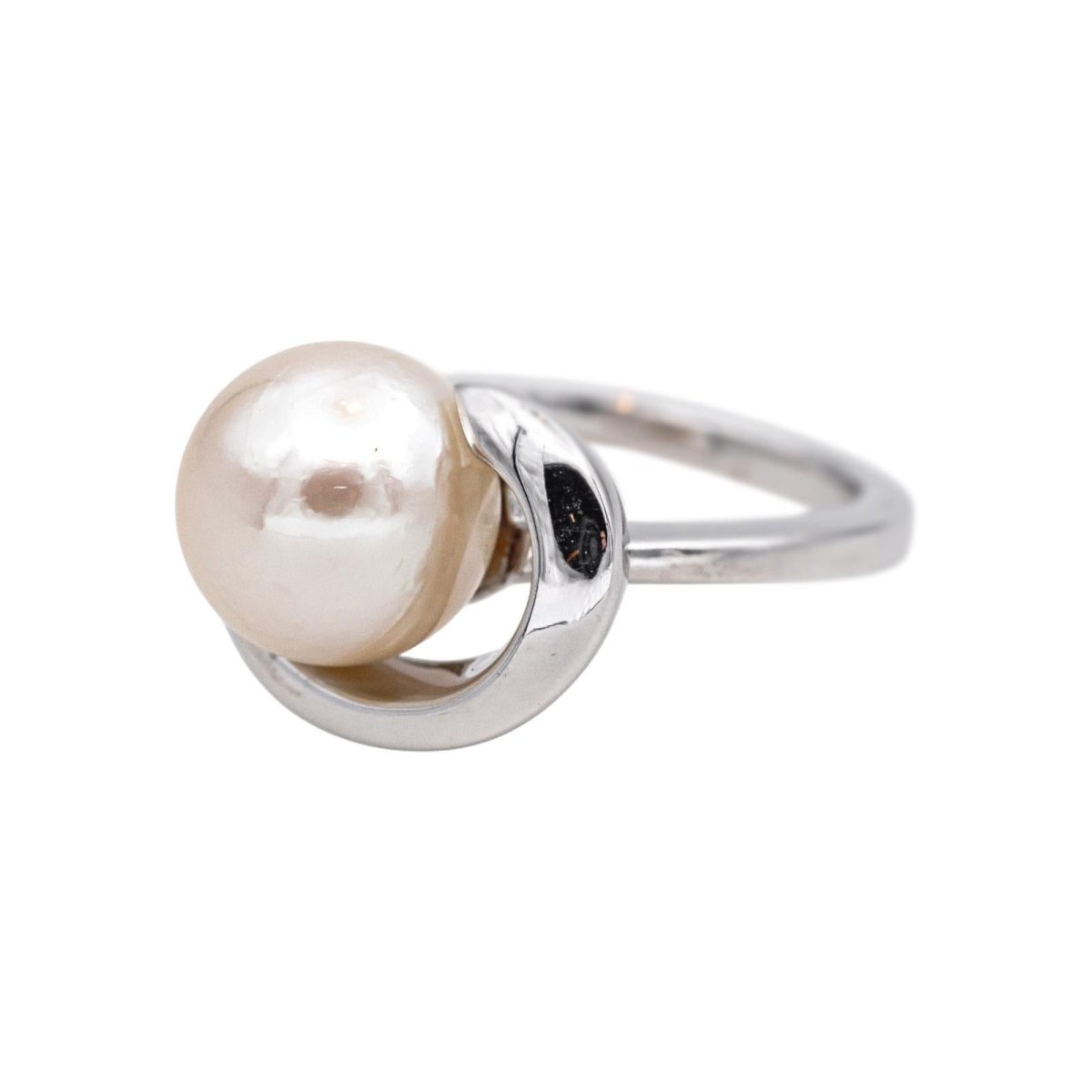 Bague Solitaire en or blanc et perle - Castafiore