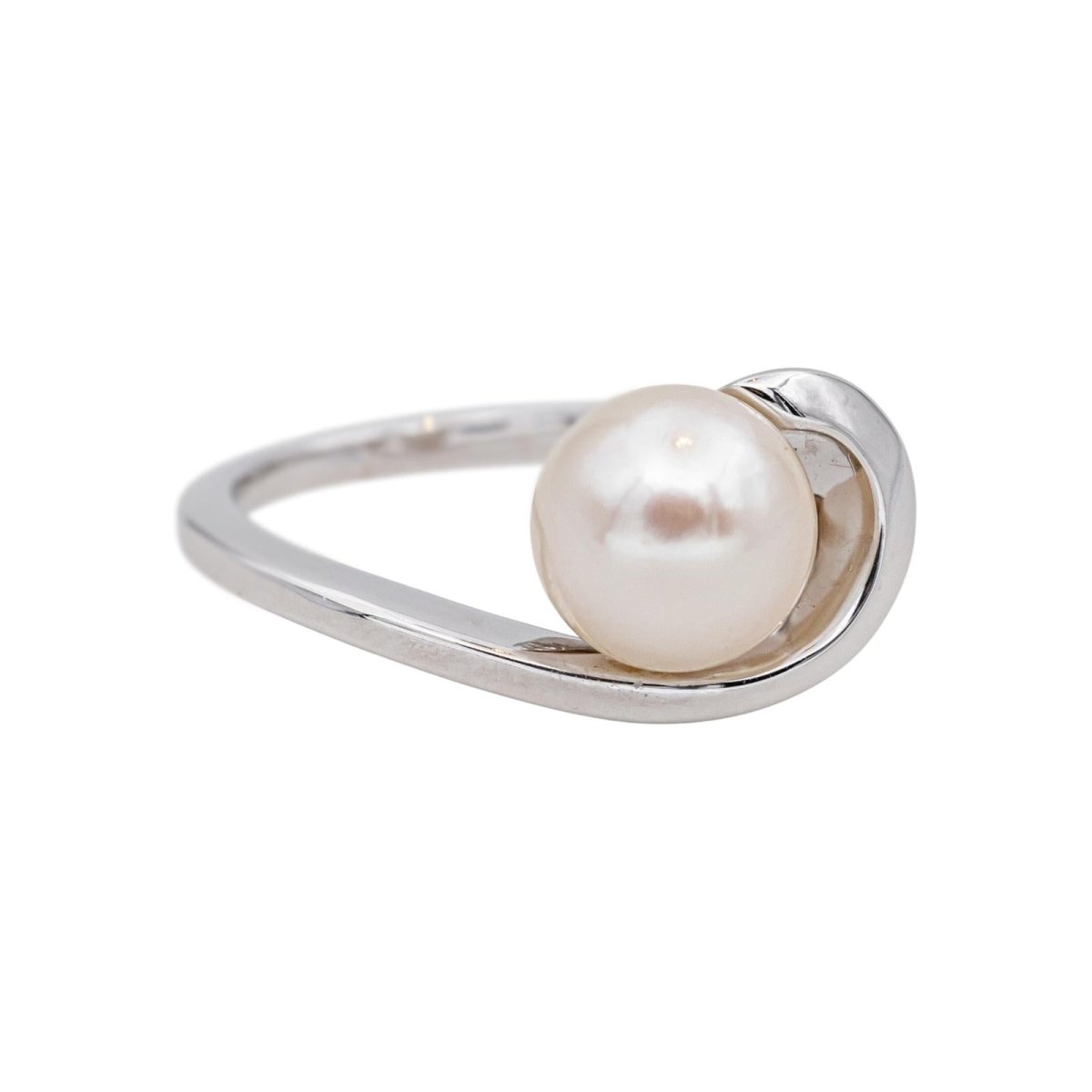 Bague Solitaire en or blanc et perle - Castafiore
