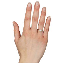 Bague Solitaire en or blanc et perle - Castafiore