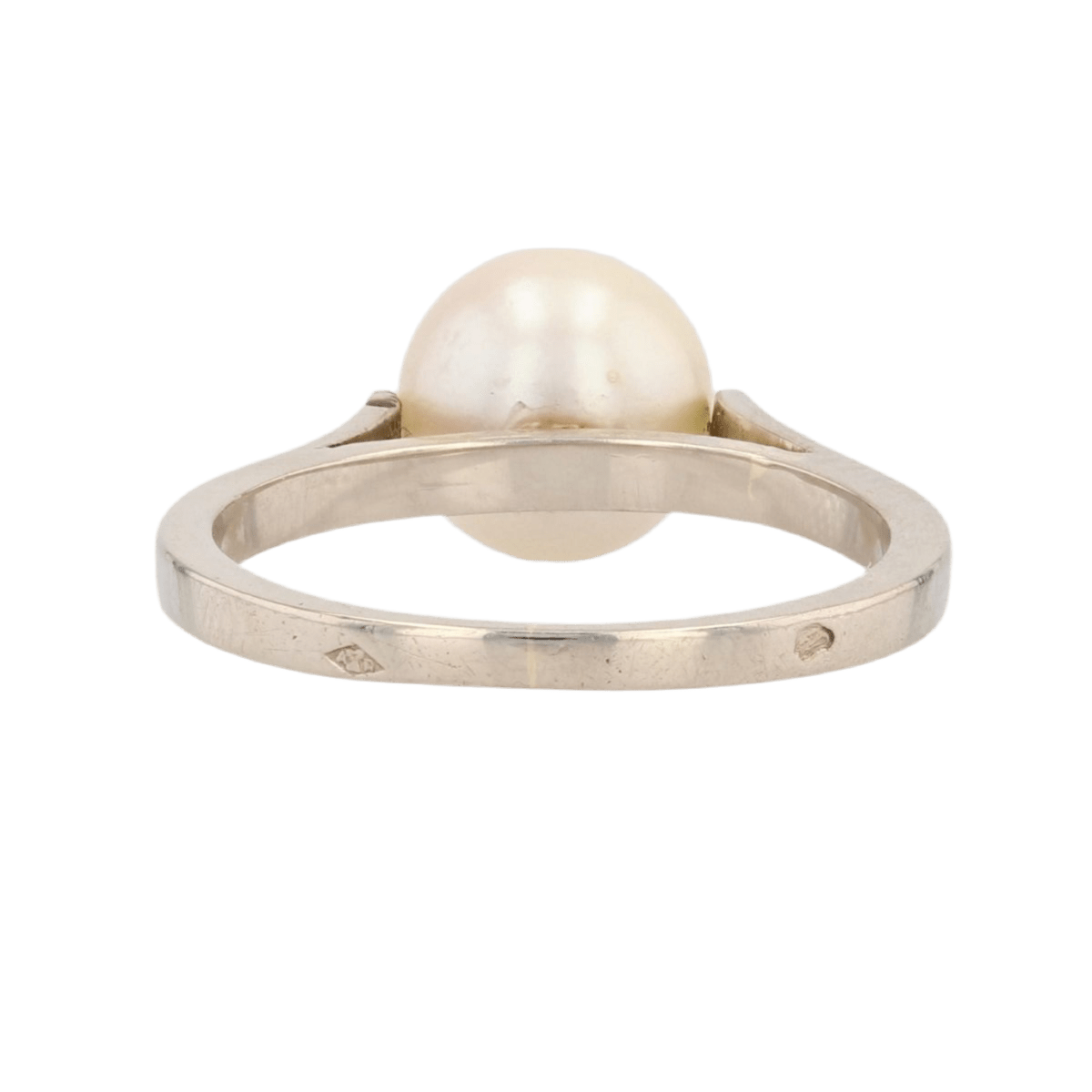 Bague Solitaire en or blanc et perle - Castafiore