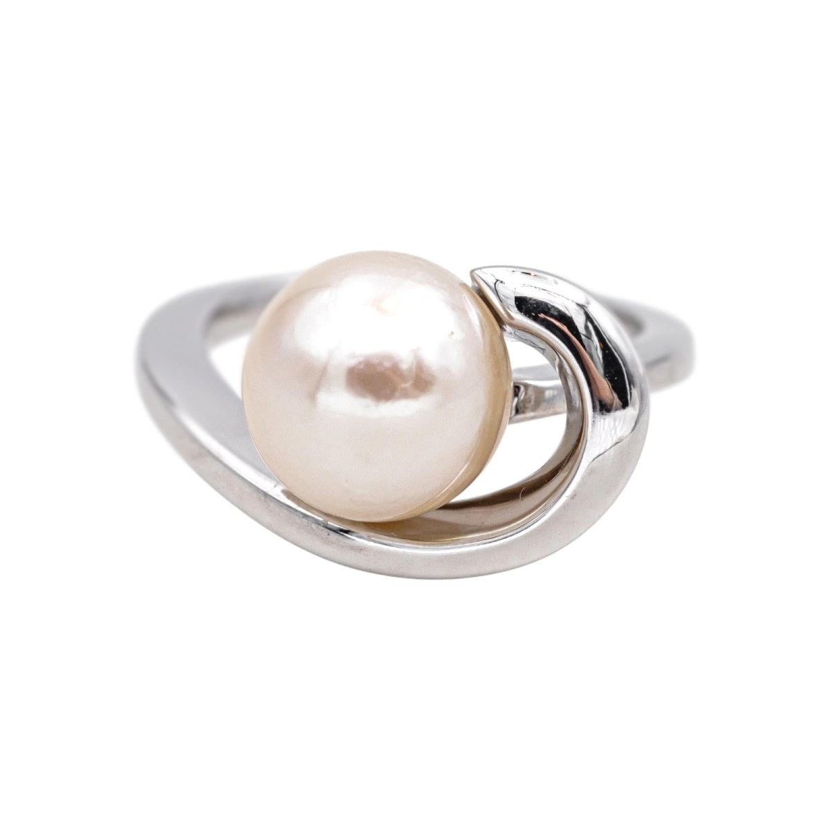 Bague Solitaire en or blanc et perle - Castafiore
