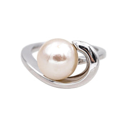 Bague Solitaire en or blanc et perle - Castafiore