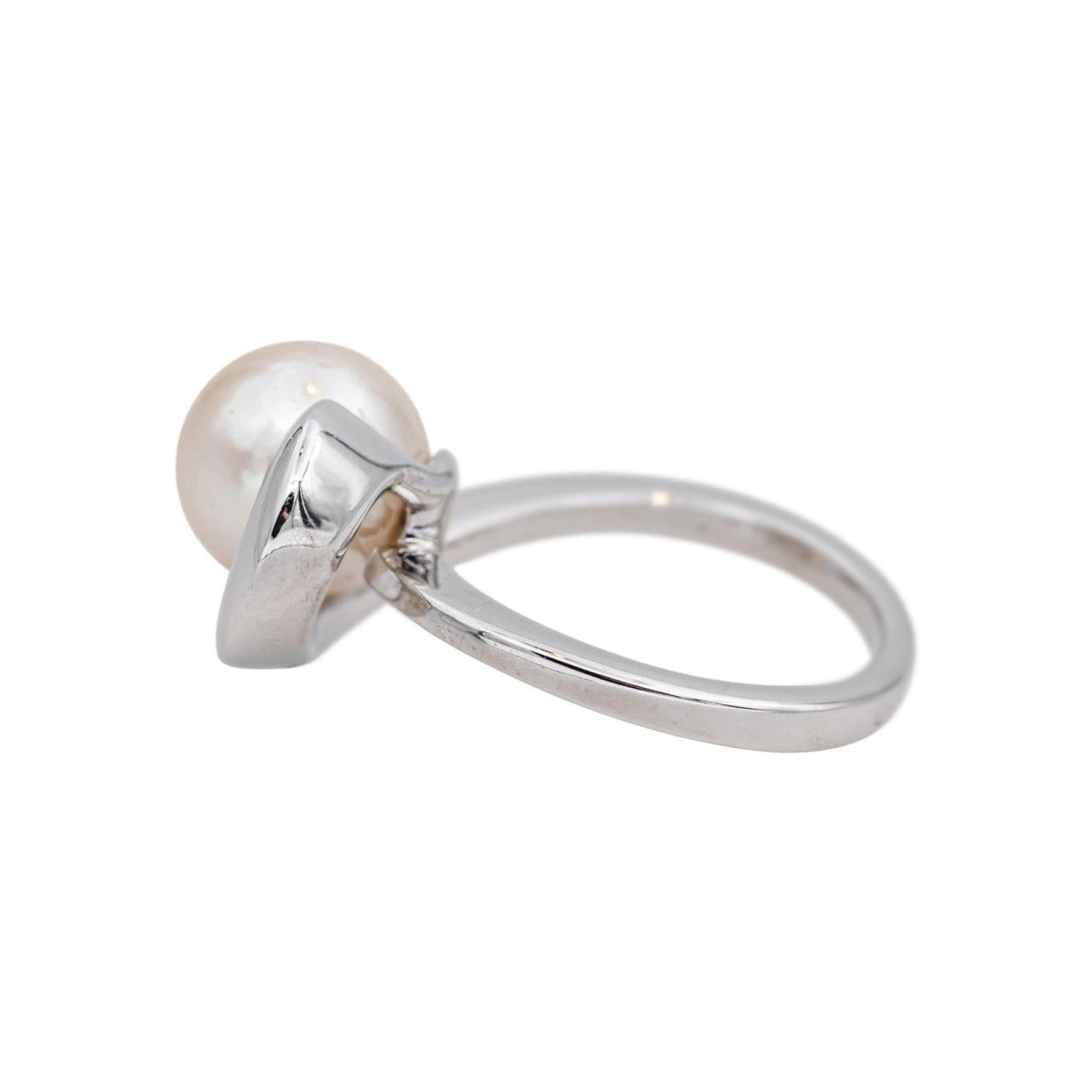 Bague Solitaire en or blanc et perle - Castafiore