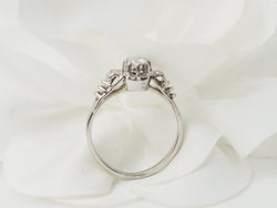 Bague solitaire en or blanc et platine, diamant 0,23ct - Castafiore