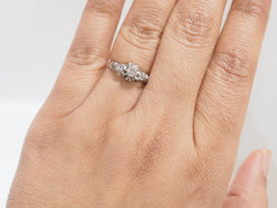 Bague solitaire en or blanc et platine, diamant 0,23ct - Castafiore