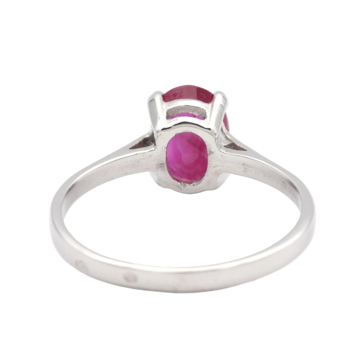 Bague Solitaire en or blanc et rubis - Castafiore
