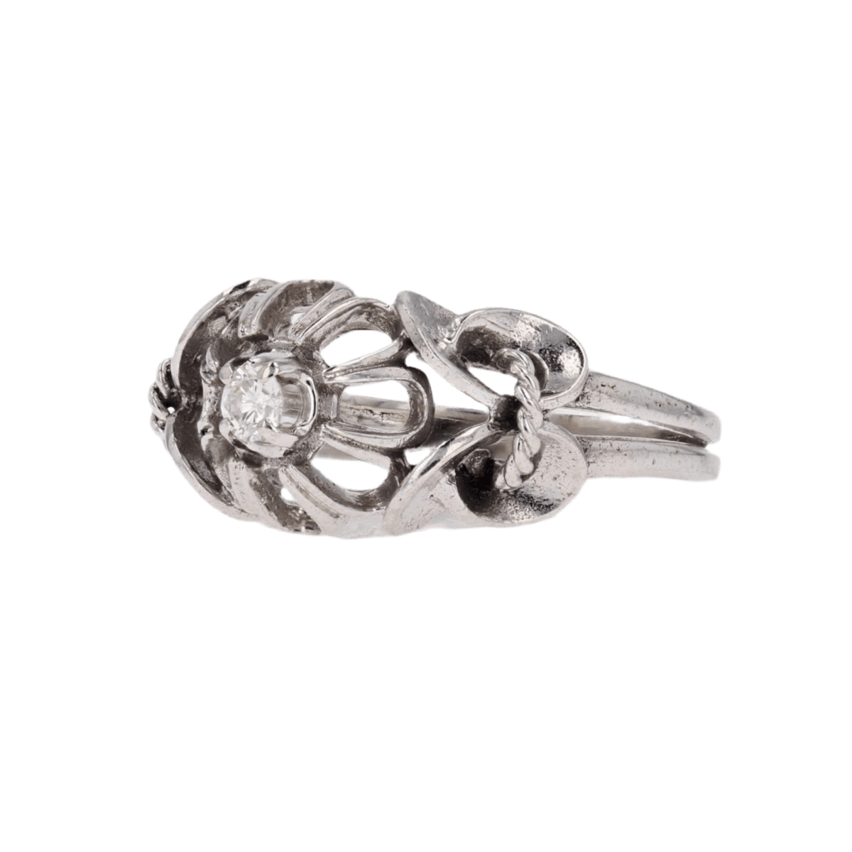 Bague Solitaire en or blanc et saphir - Castafiore