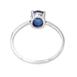 Bague Solitaire en or blanc et saphir - Castafiore