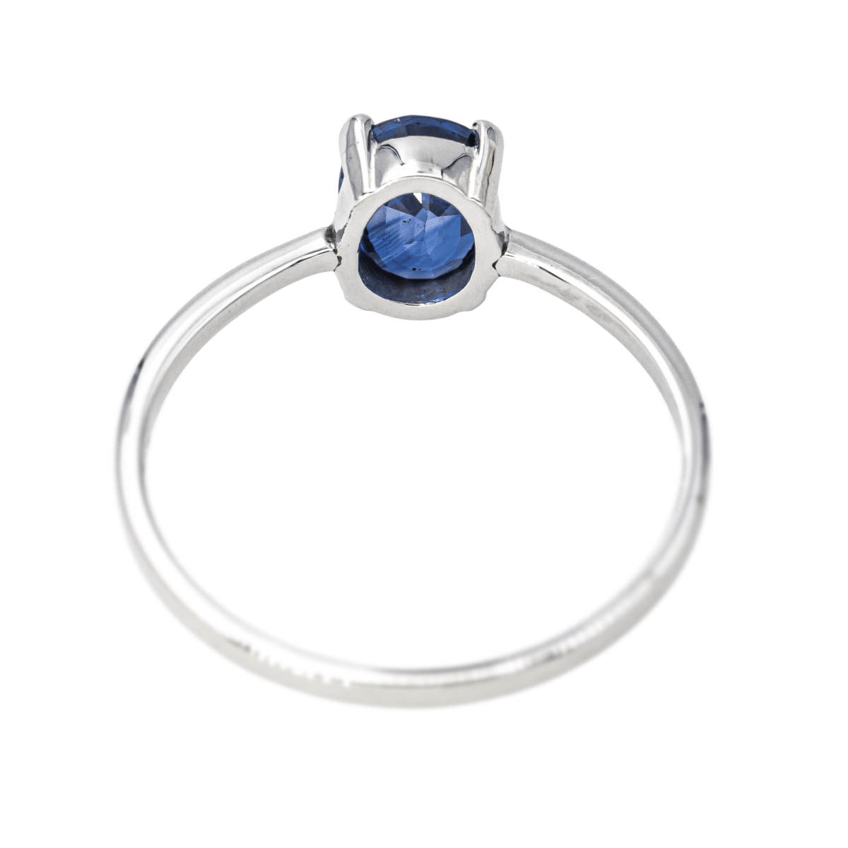 Bague Solitaire en or blanc et saphir - Castafiore