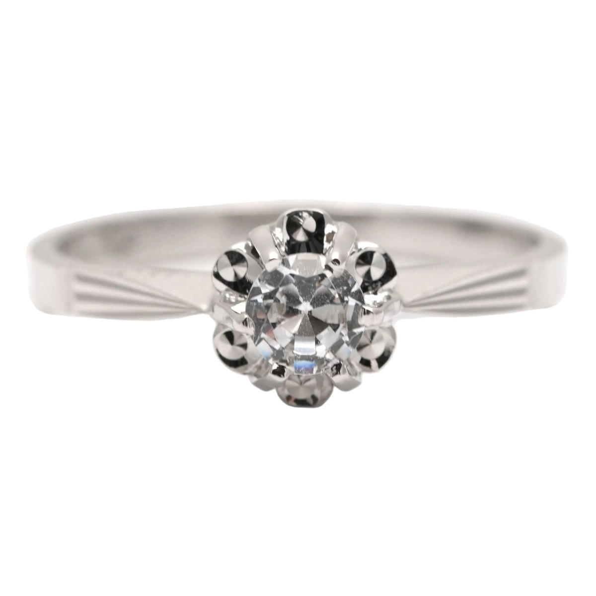 Bague Solitaire en or blanc et saphir - Castafiore