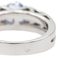 Bague Solitaire en Or blanc et Saphir - Castafiore