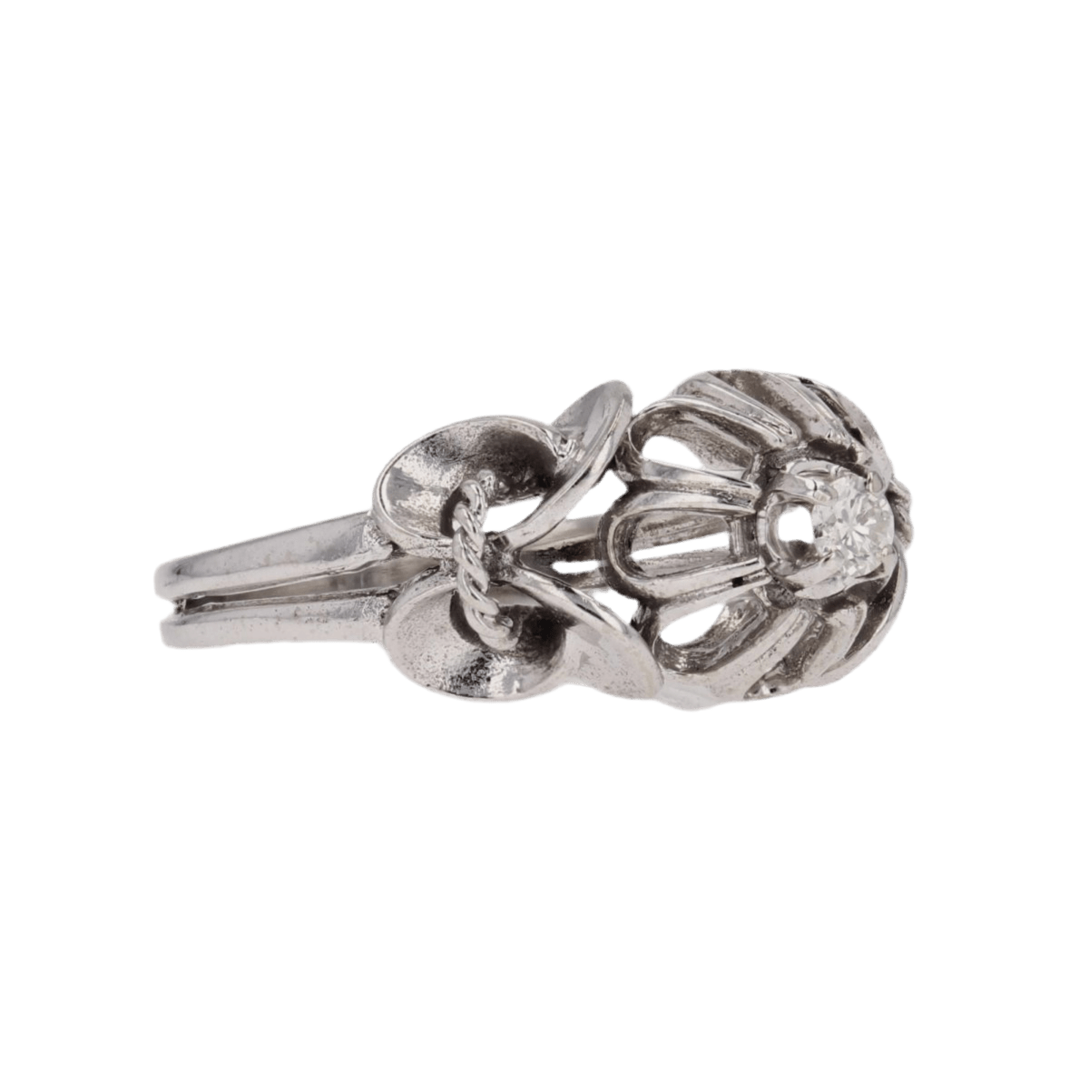 Bague Solitaire en or blanc et saphir - Castafiore