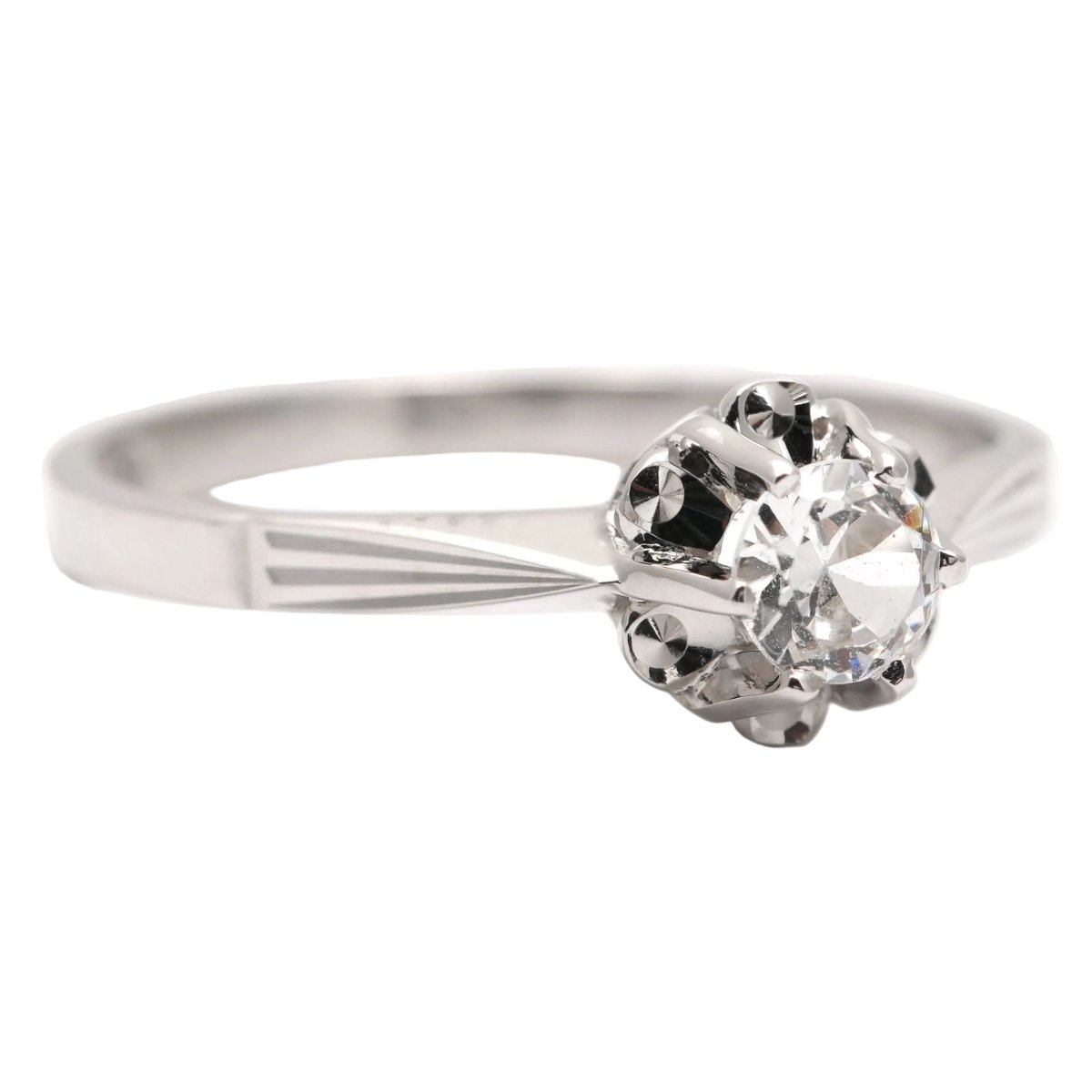 Bague Solitaire en or blanc et saphir - Castafiore