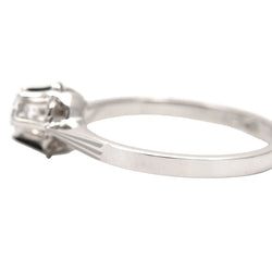 Bague Solitaire en or blanc et saphir - Castafiore