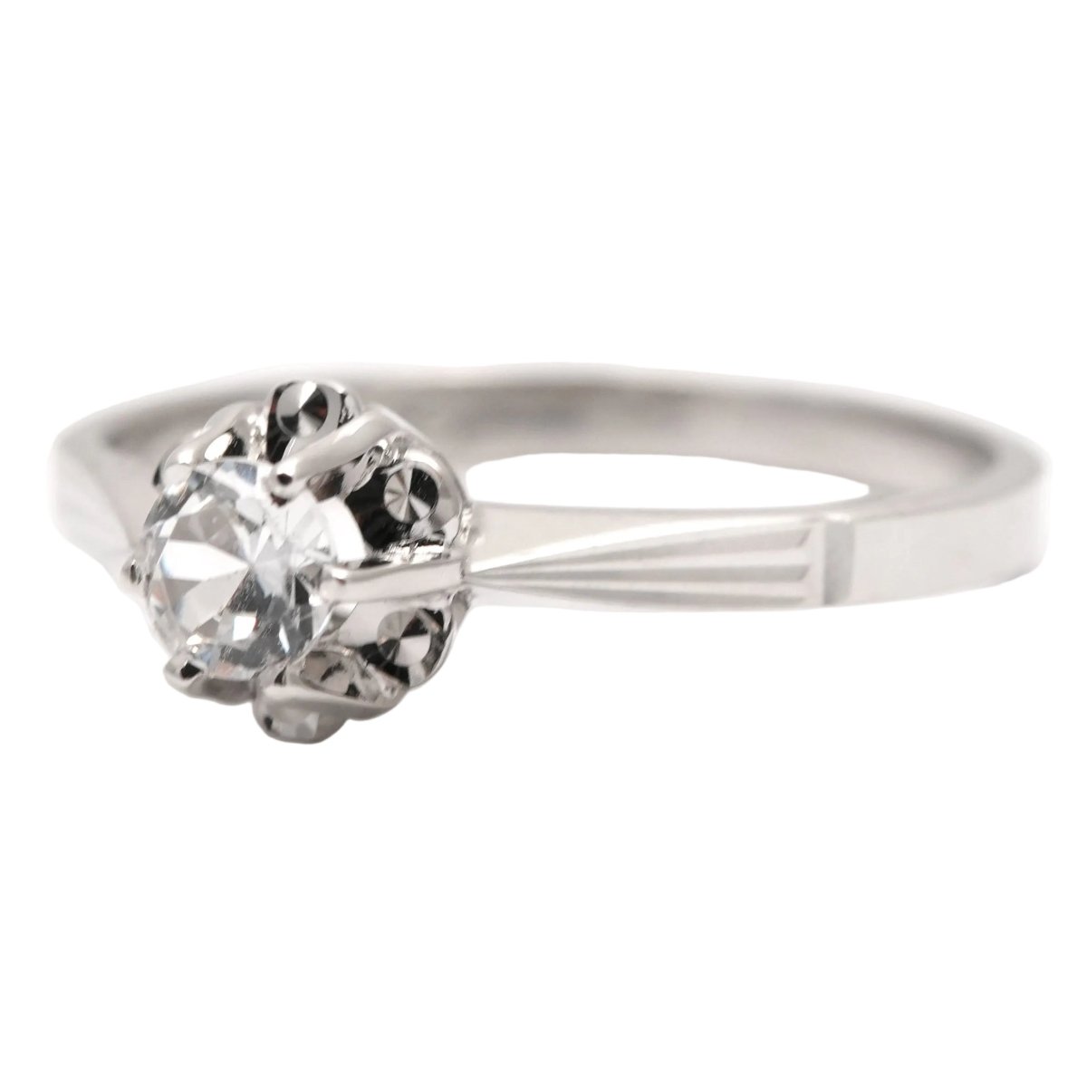 Bague Solitaire en or blanc et saphir - Castafiore