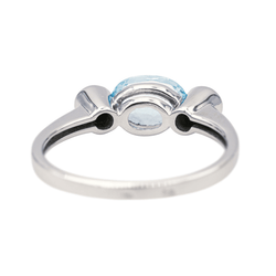 Bague Solitaire en or blanc et topaze - Castafiore