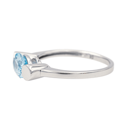 Bague Solitaire en or blanc et topaze - Castafiore