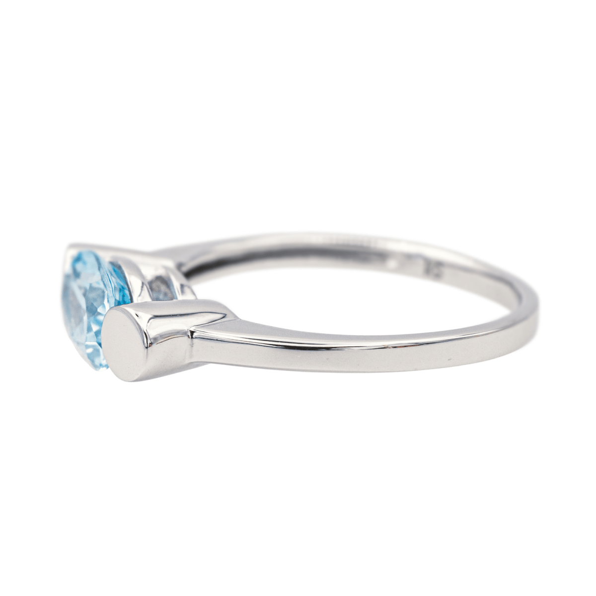 Bague Solitaire en or blanc et topaze - Castafiore