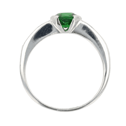 Bague Solitaire en or blanc, grenat et diamants - Castafiore