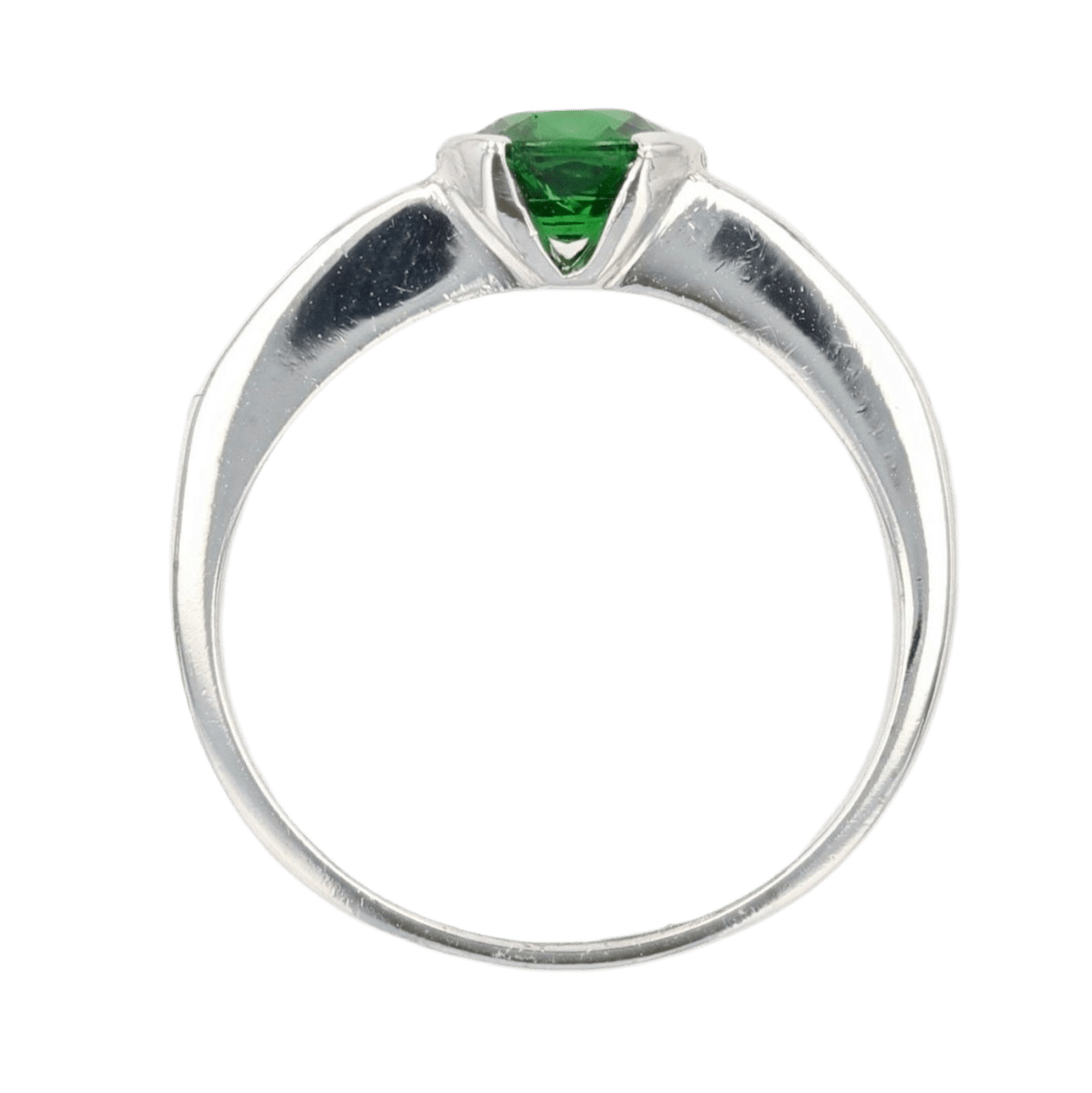 Bague Solitaire en or blanc, grenat et diamants - Castafiore