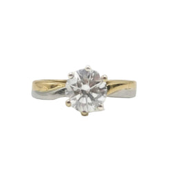 Bague Solitaire en or blanc, or jaune et diamant - Castafiore