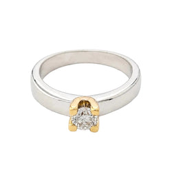 Bague Solitaire en or blanc, or jaune et diamant - Castafiore