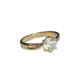Bague Solitaire en or blanc, or jaune et diamant - Castafiore