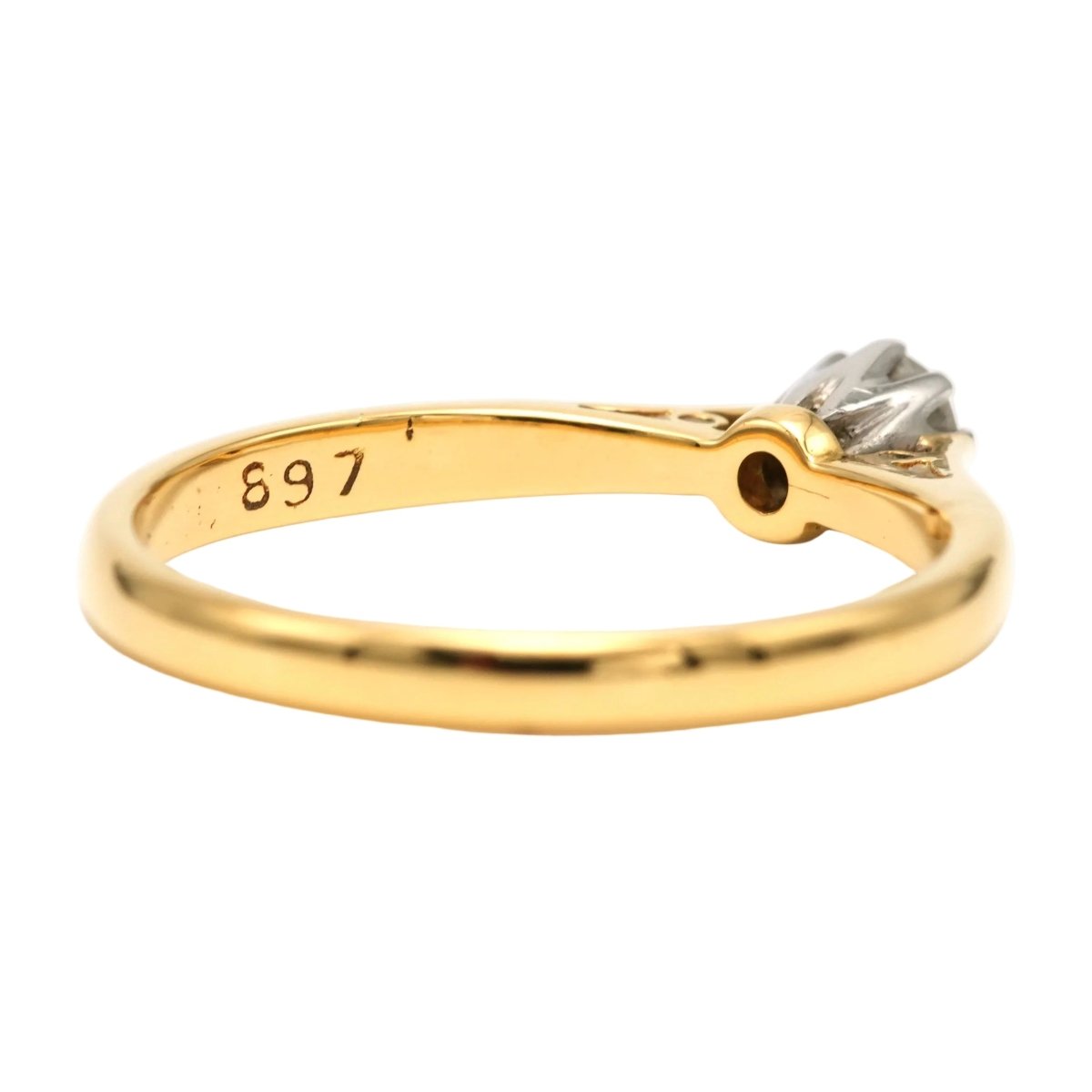 Bague Solitaire en or blanc, or jaune et diamant - Castafiore