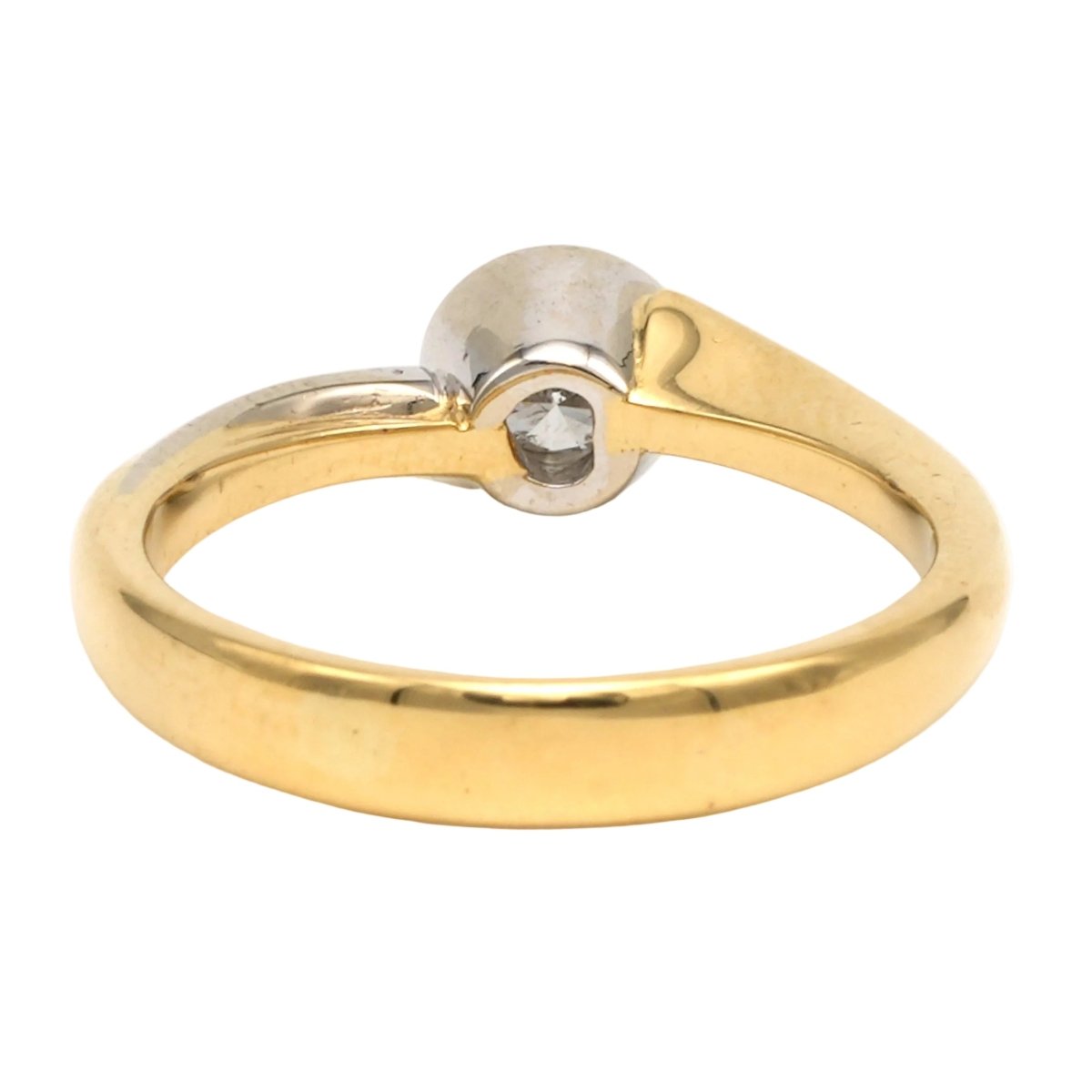 Bague Solitaire en or blanc, or jaune et diamant - Castafiore