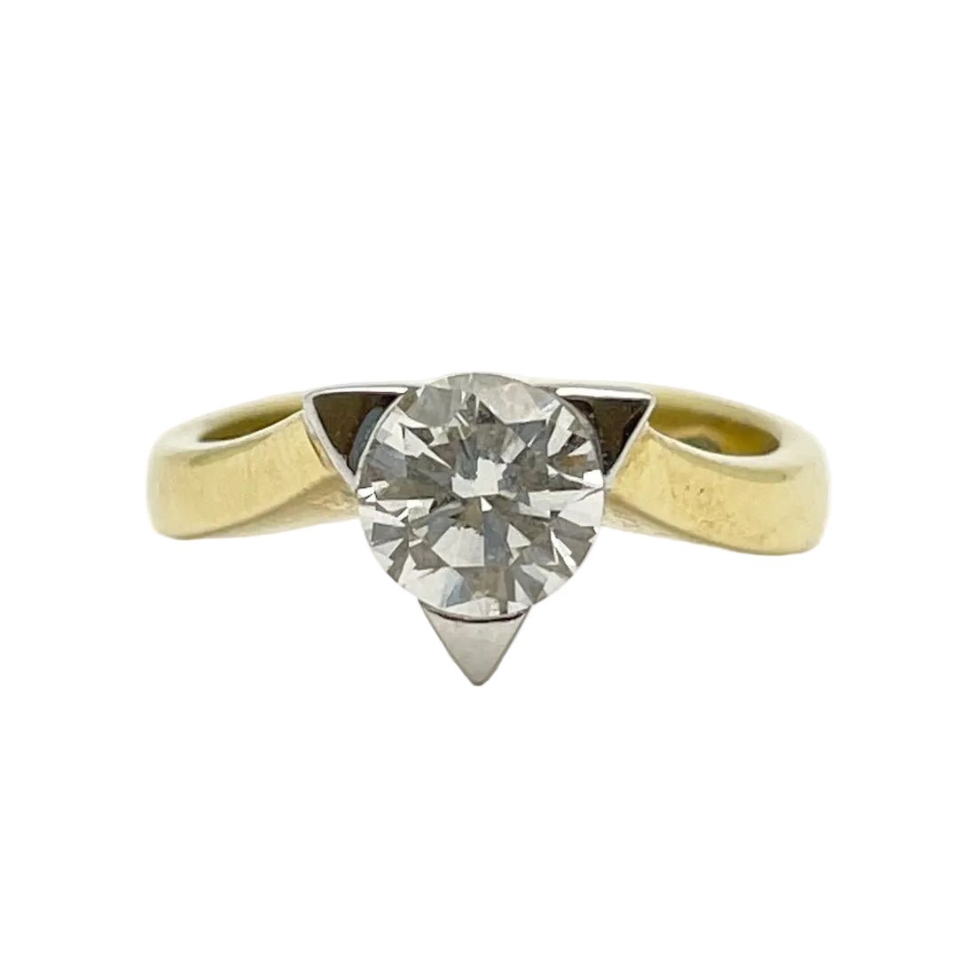 Bague Solitaire en or blanc, or jaune et diamant - Castafiore