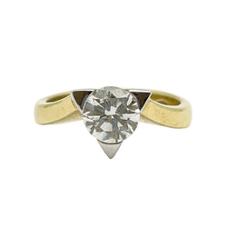 Bague Solitaire en or blanc, or jaune et diamant - Castafiore