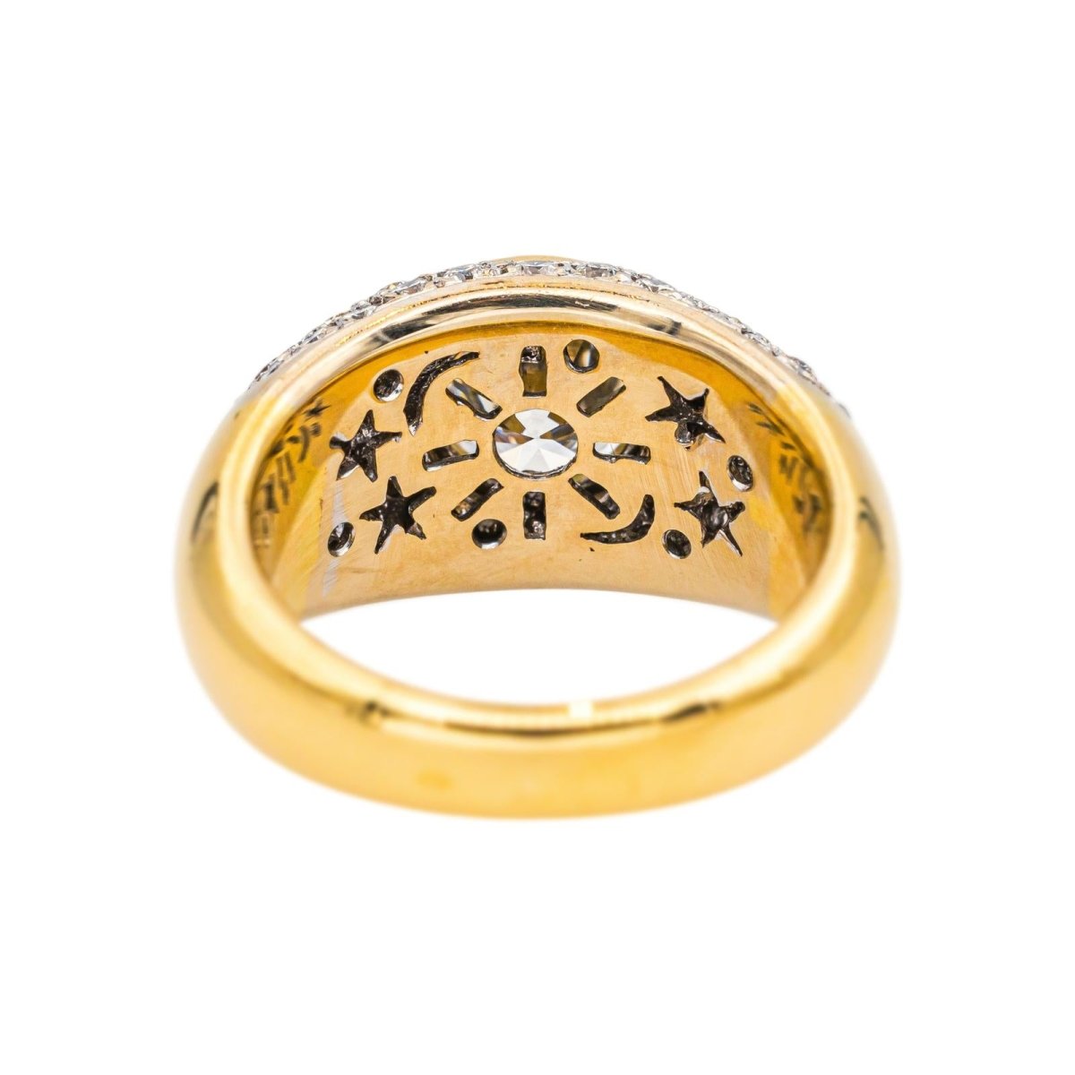 Bague Solitaire en or blanc, or jaune et diamants - Castafiore