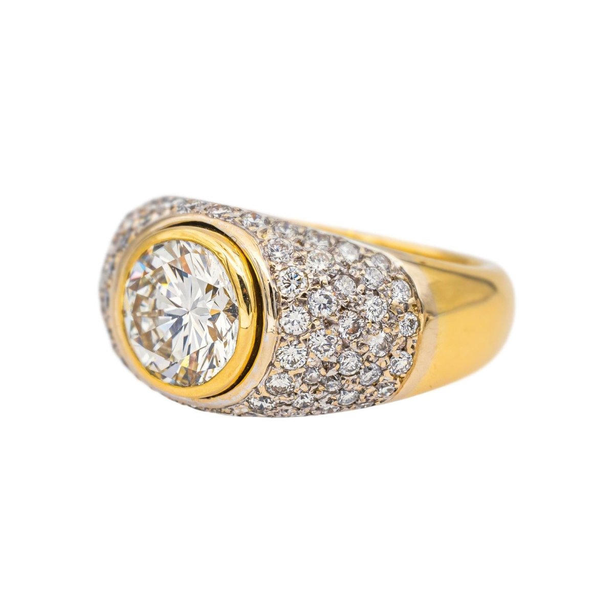Bague Solitaire en or blanc, or jaune et diamants - Castafiore