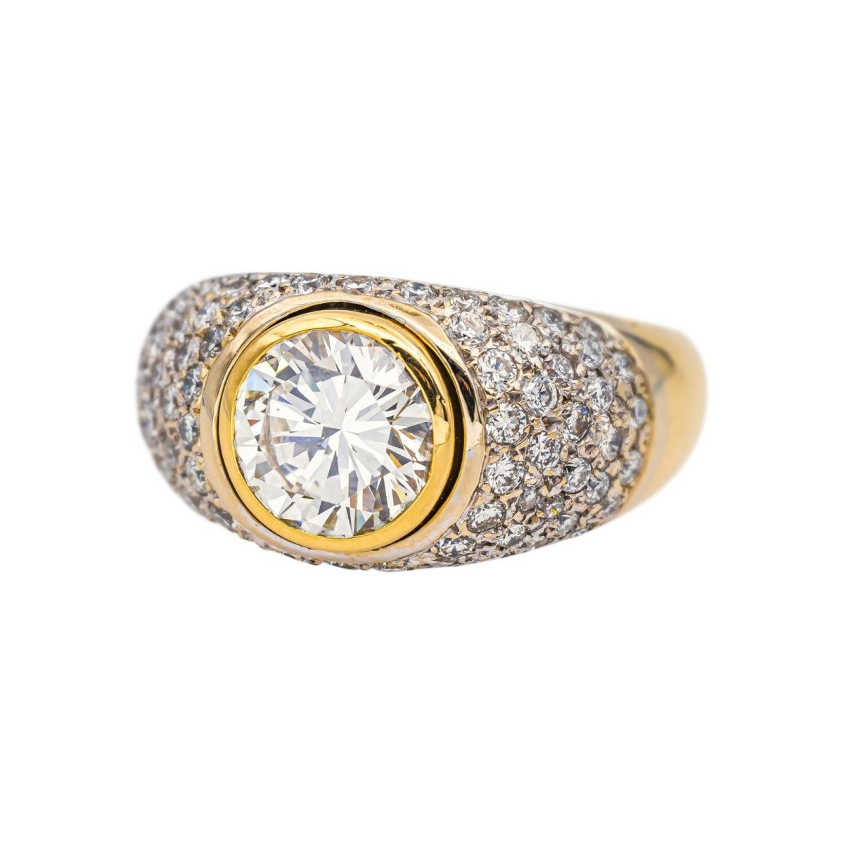 Bague Solitaire en or blanc, or jaune et diamants - Castafiore